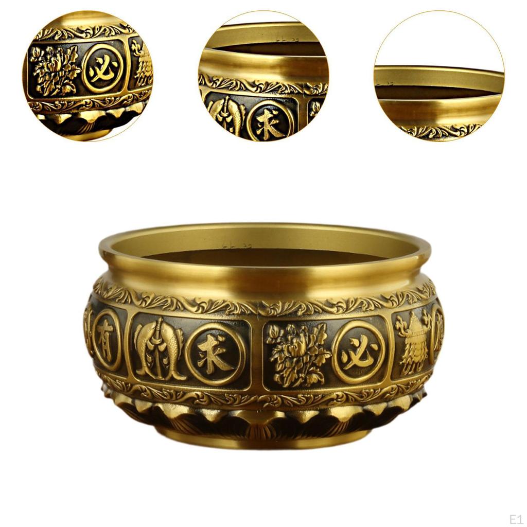 Статуя в виде чаши сокровищ, настольное украшение, латунная статуэтка, китайская декоративная скульптура, основа лотоса для