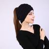 Girl Wide Headwraps Turban Headwear Ponytail Beanie Hat Hair Band Ear Warmer Knitting Headband