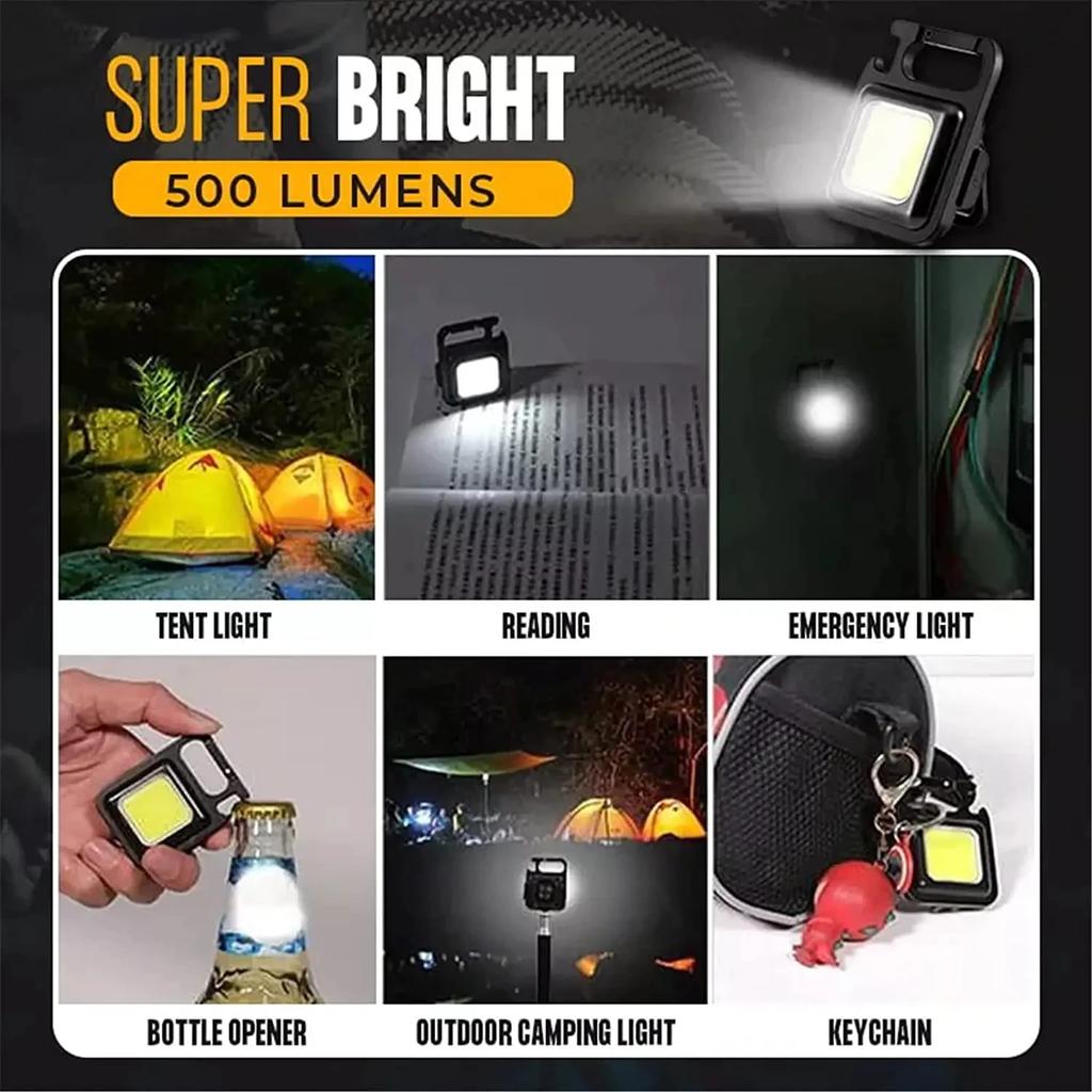 Super Bright Mini COB Keychain Portable light Flashlight Portable Lamp with Magnet USB Charging Waterproof Lighting Camping Lamp