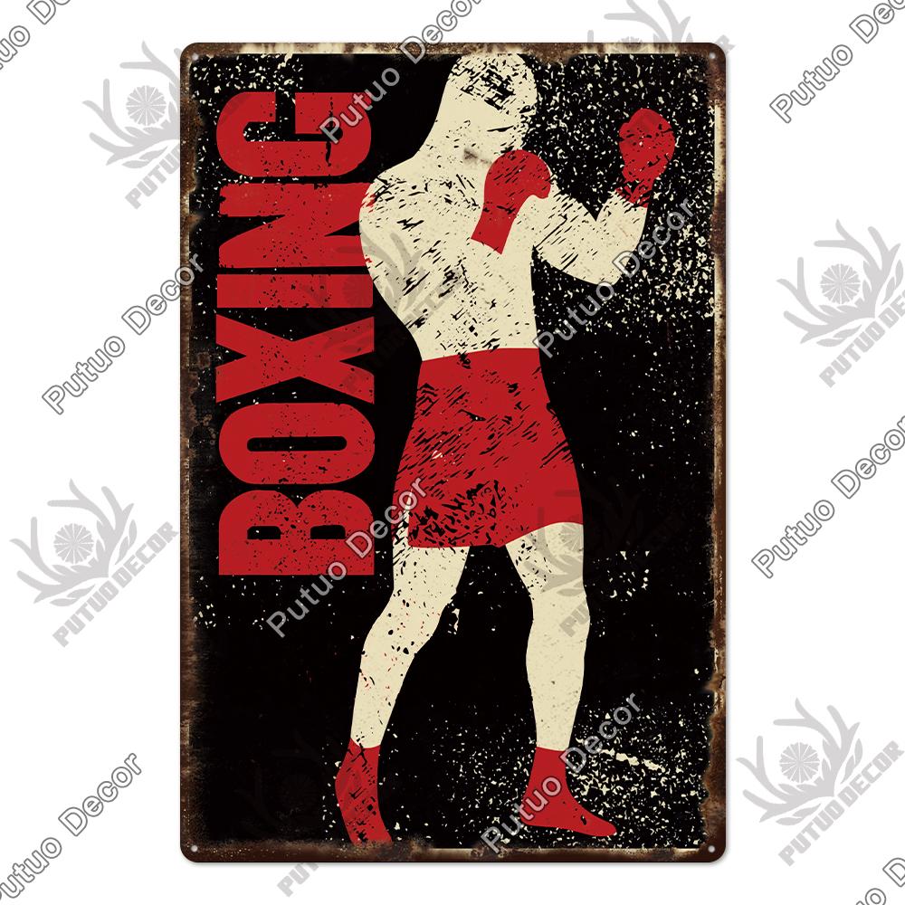 Mfoever Tin Sign Decor Gym Vintage Tin Signs Plaque Metal Plates Retro Posters Work Out Wall Art Decorative for Home Man Cave Gym Room