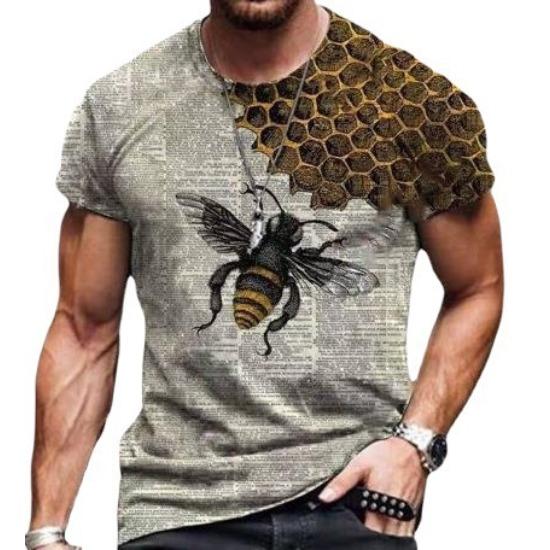 Men'S 3D Digital Printing T-Shirt Fashion Versatile Short Sleeve Personalized Printed Top