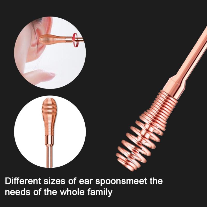 Ложка для ушей, средство для очистки ушей, 6 шт., инструмент для чистки ушей из нержавеющей стали, набор для удаления серной пробки, набор для ухода за ушами