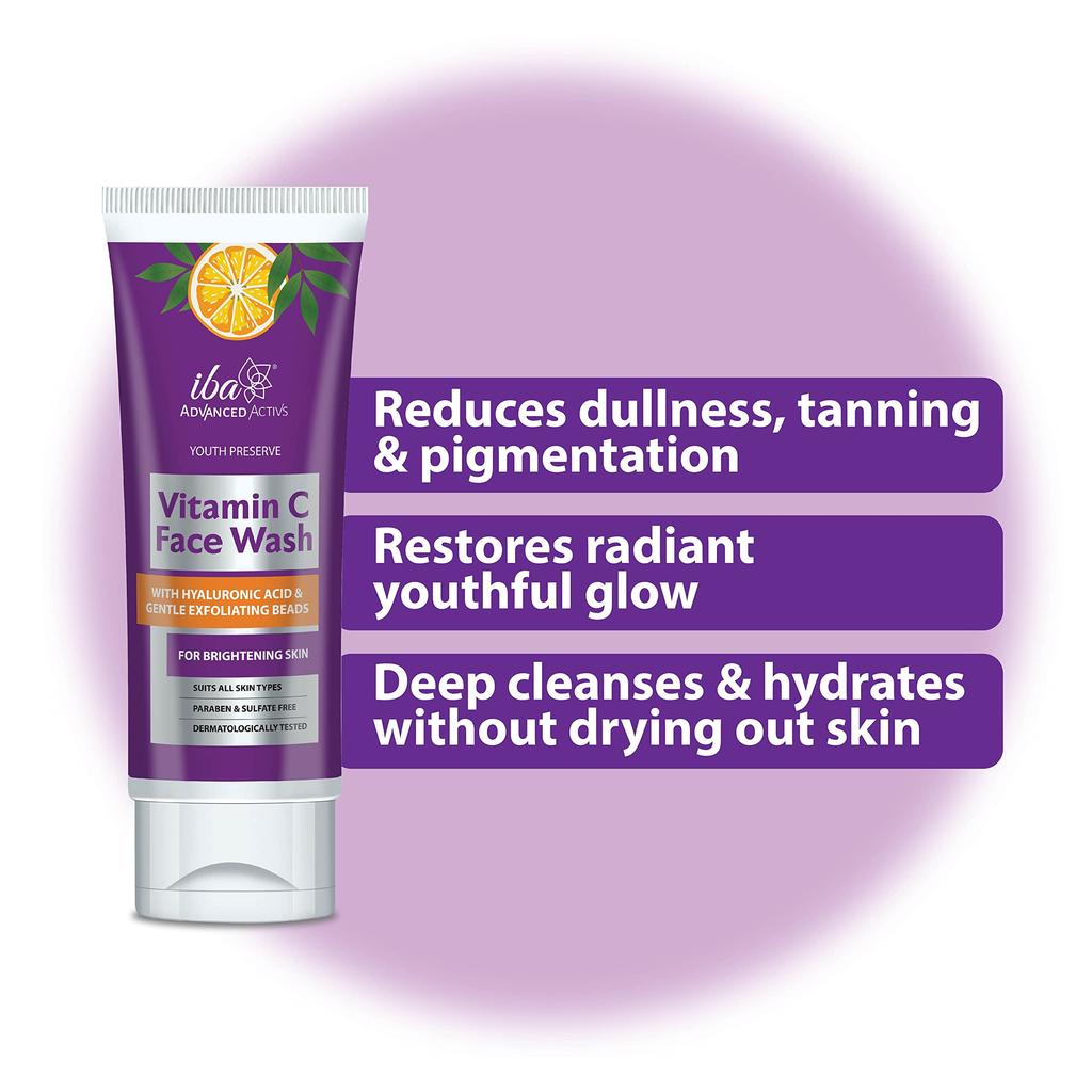 Iba Advanced Activs Гель для умывания с витамином С + Сыворотка для сияния кожи | Без сульфатов и парабенов | Для сияющей кожи | Халяль-сертифицированный и Веганский