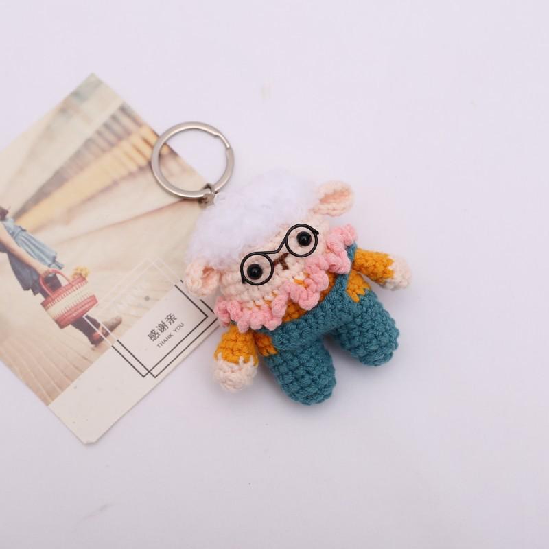 Positive Crochet Sheep Doll Cute Emotional Support Lamb Desktop Ornament Emotional Inspirational Support Gift for Women Men