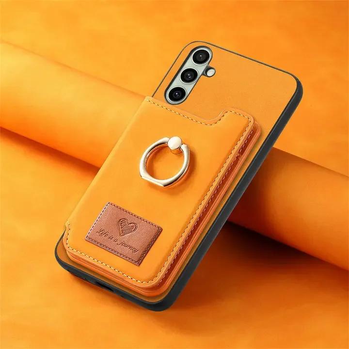 2 в 1 Съемный Кошелек с Отделениями для Карт Кожаный Чехол Для Samsung S25 Ultra S24 Plus S23 A56 A06 A16 A55 A35 A15 A05 A24 Держатель-кольцо