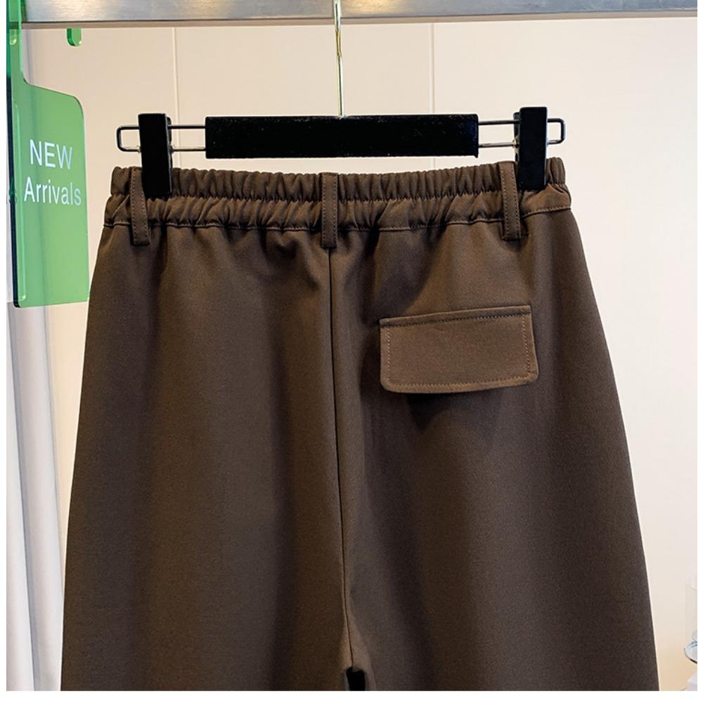 DIMANAF 2025 Осень Зима Женские Брюки Большого Размера Низ Толстый Флис Повседневные Женские Длинные Брюки Оверсайз Свободные