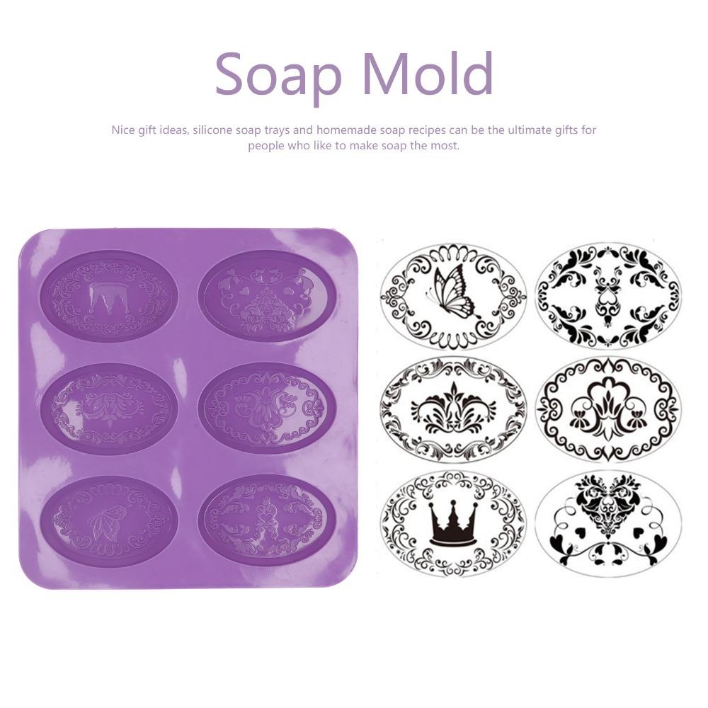 6-Cavity Design Soap Molding Case Flexible Silicone Cake Mold Set Silicone Soap Mold Handmade Soap