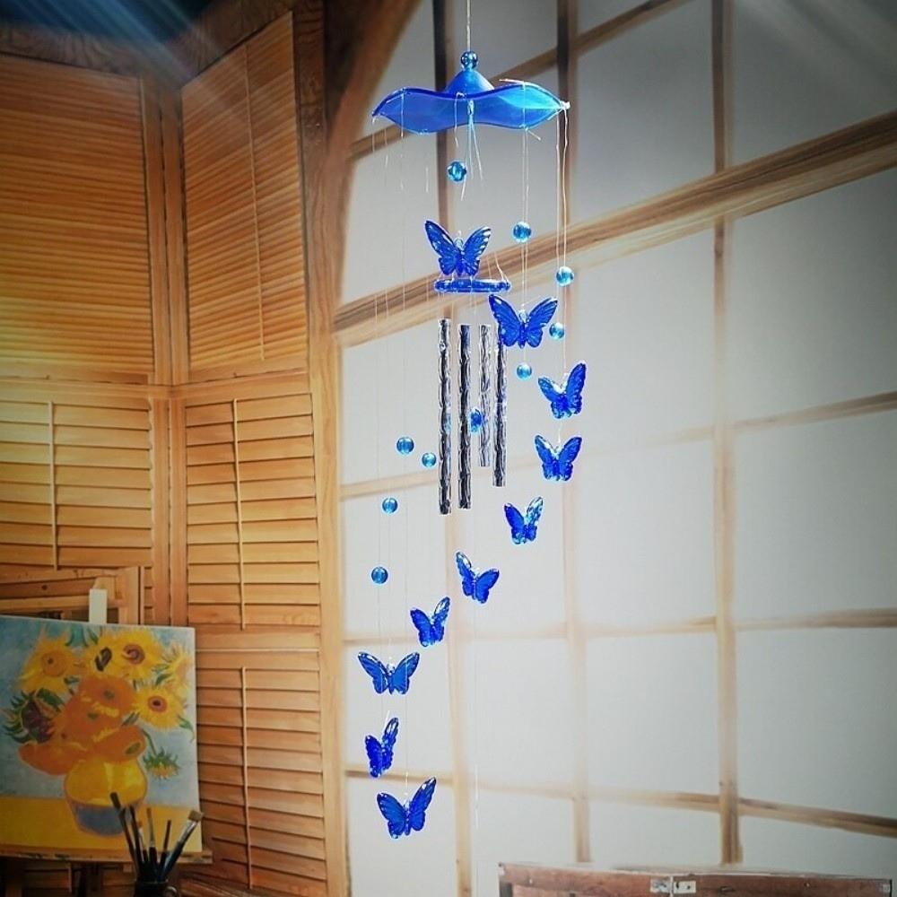 Metal Tubes Butterfly Wind Chime Star Garden Wind Chimes Window Ornaments Christmas