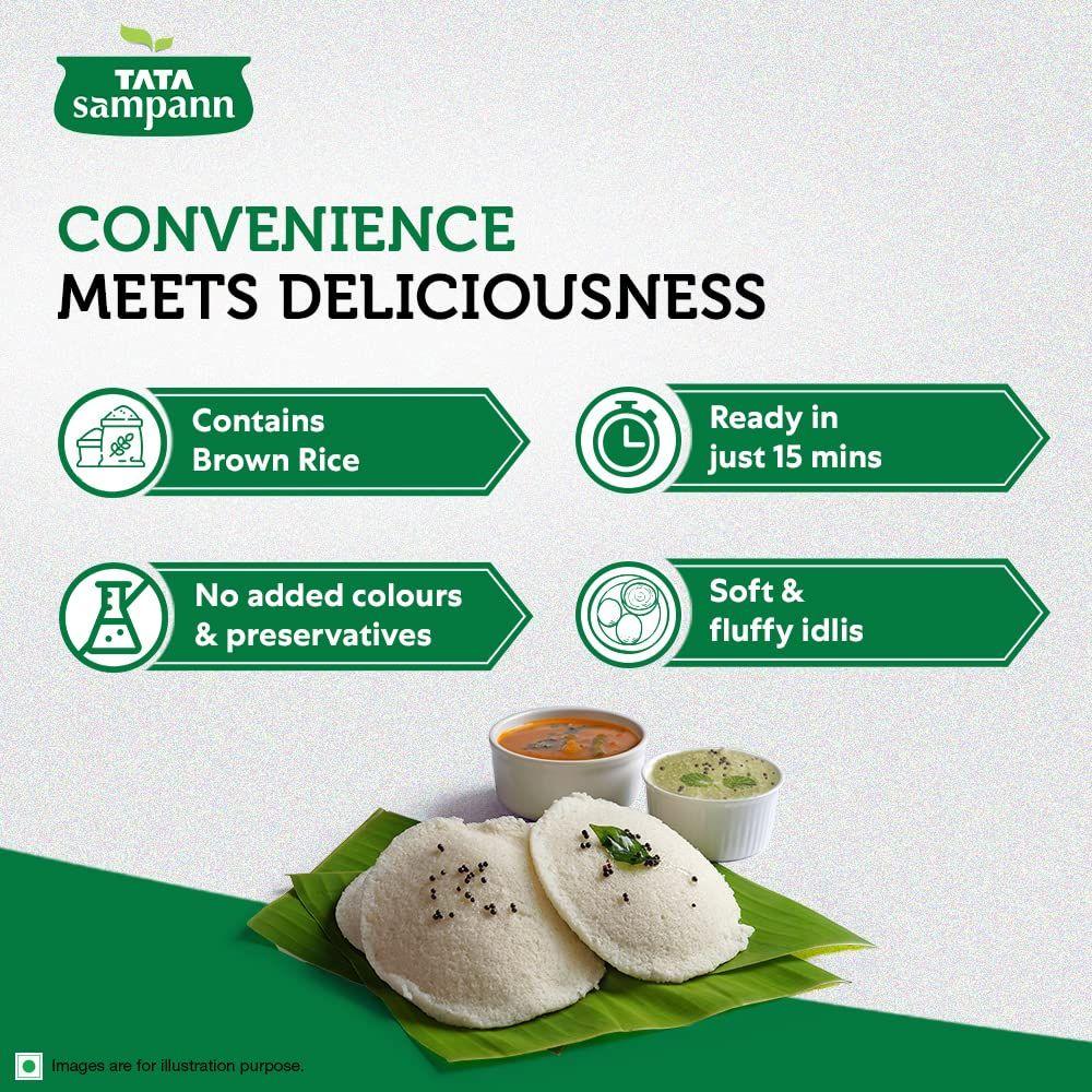 Tata Sampann Fiber Rich Idli Mix | Готовая смесь для завтрака | Готово за 15 минут | Мягкий, пушистый и вкусный идлис | Идли Баттер | 500 г