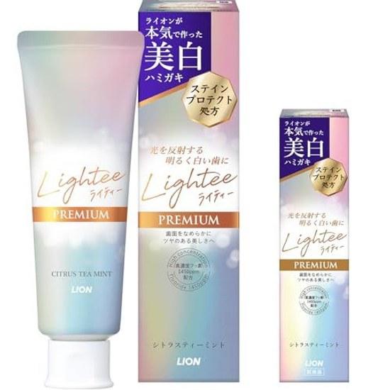 Lightee PREMIUM отбеливающая зубная паста (квази-препарат) цитрусово-мятный вкус 100 г + мини-форма в комплекте