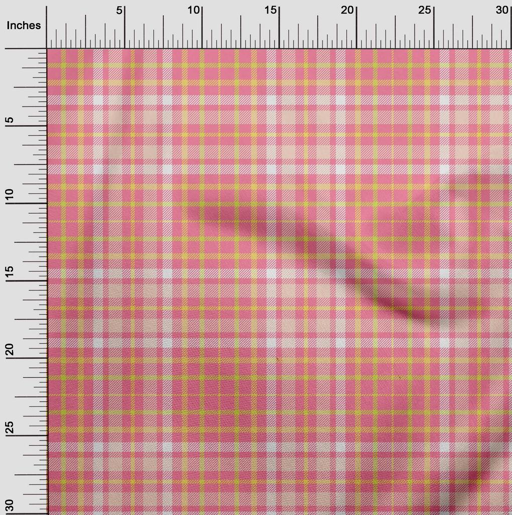 oneOone Cotton Flex Dark Peach Orange Fabric Check  Sewing Craft Projects Fabric Prints By Yard 40 Inch