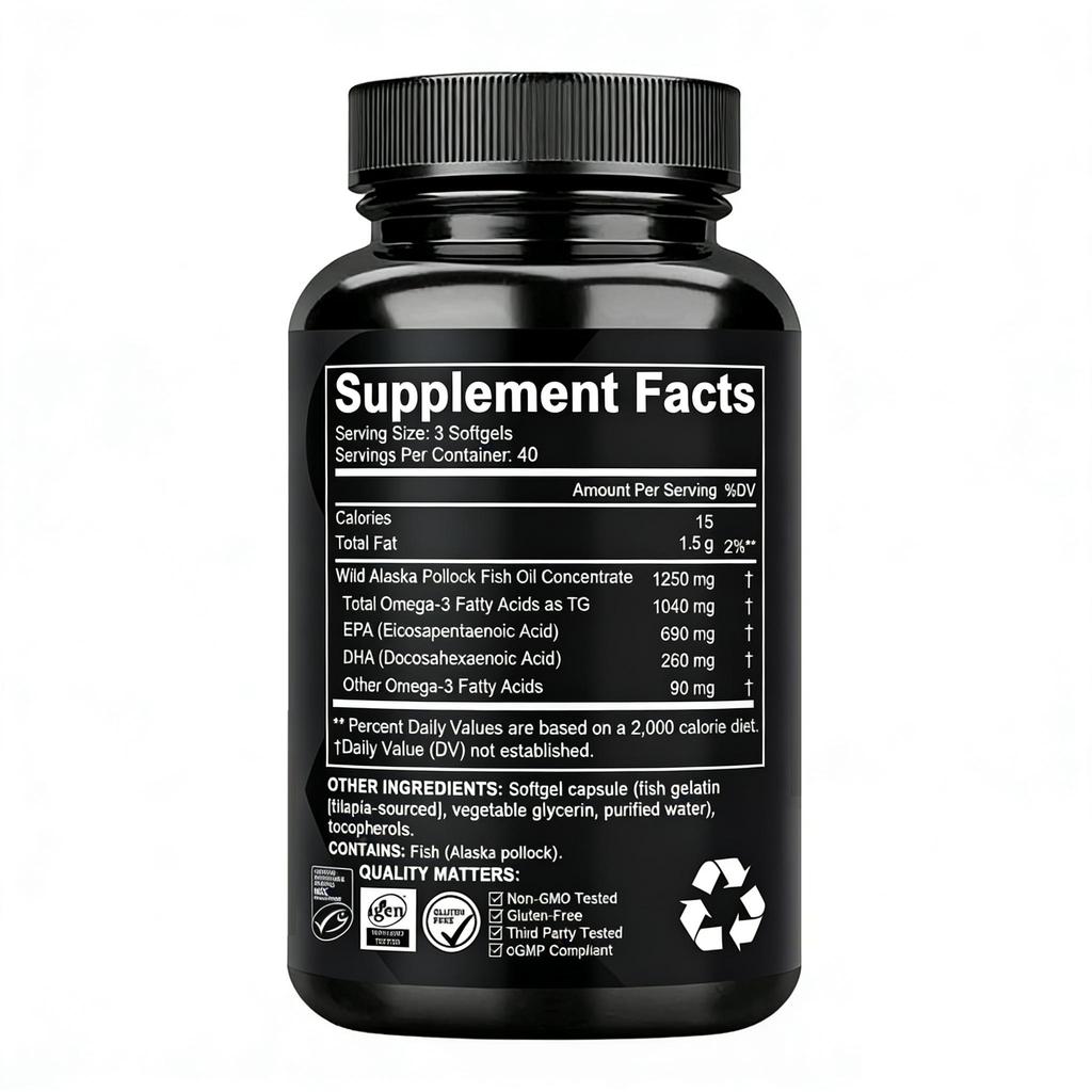 Pslalae - Omega-3 Fish Oil Capsules - Heart, Brain, and Joint Health