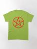 Pentangle Bright Red Wiccan Pentagram Classic T-Shirt