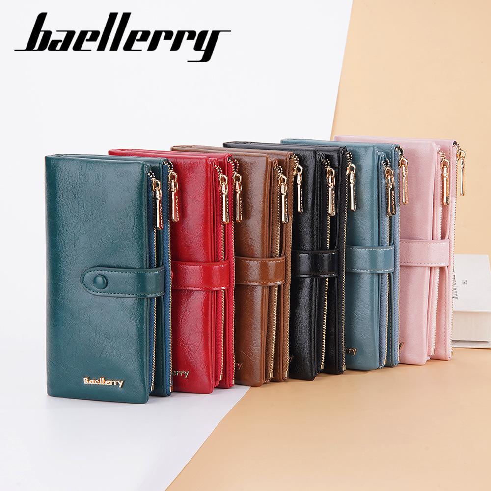 Baellerry Женский длинный кошелек с множеством отделений для карт, модный клатч, сумка для мобильного телефона, кошелек на молнии, держатель для карт из ПУ кожи