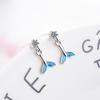 925 Sterling Silver Mermaid Glitter Fish Tail Dangle Earrings Women's Jewelry Chic Fashion Earrings With Zircon S-E839