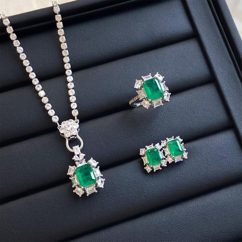Sace Gems Классические кольца из медного сплава с цирконием, серьги, кулон, ожерелье, комплекты ювелирных изделий, подарки для свадебной вечеринки