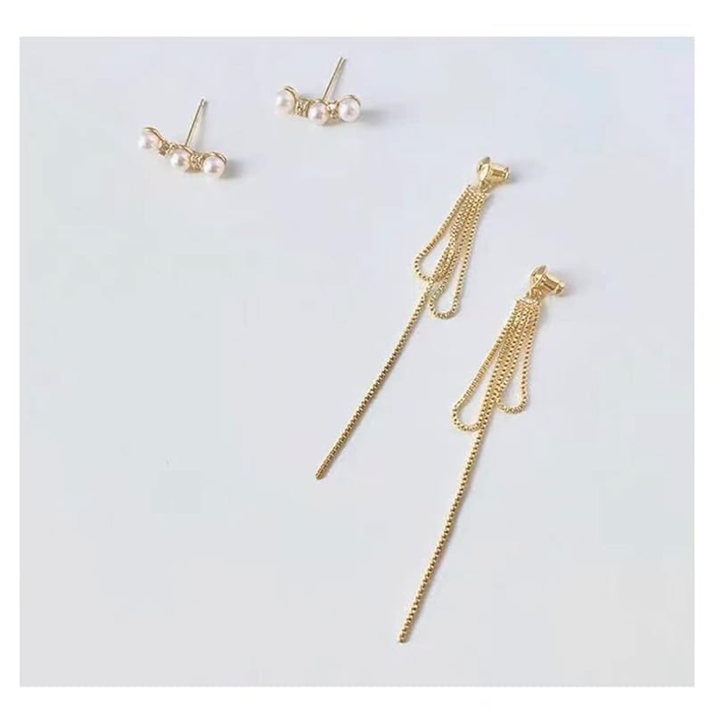 WICKM длинные серьги с жемчужной бахромой женские Популярность Совместимы с металлической аллергией кольцо игла из серебра S925 милые серьги 18-каратное золото любитель годовщина