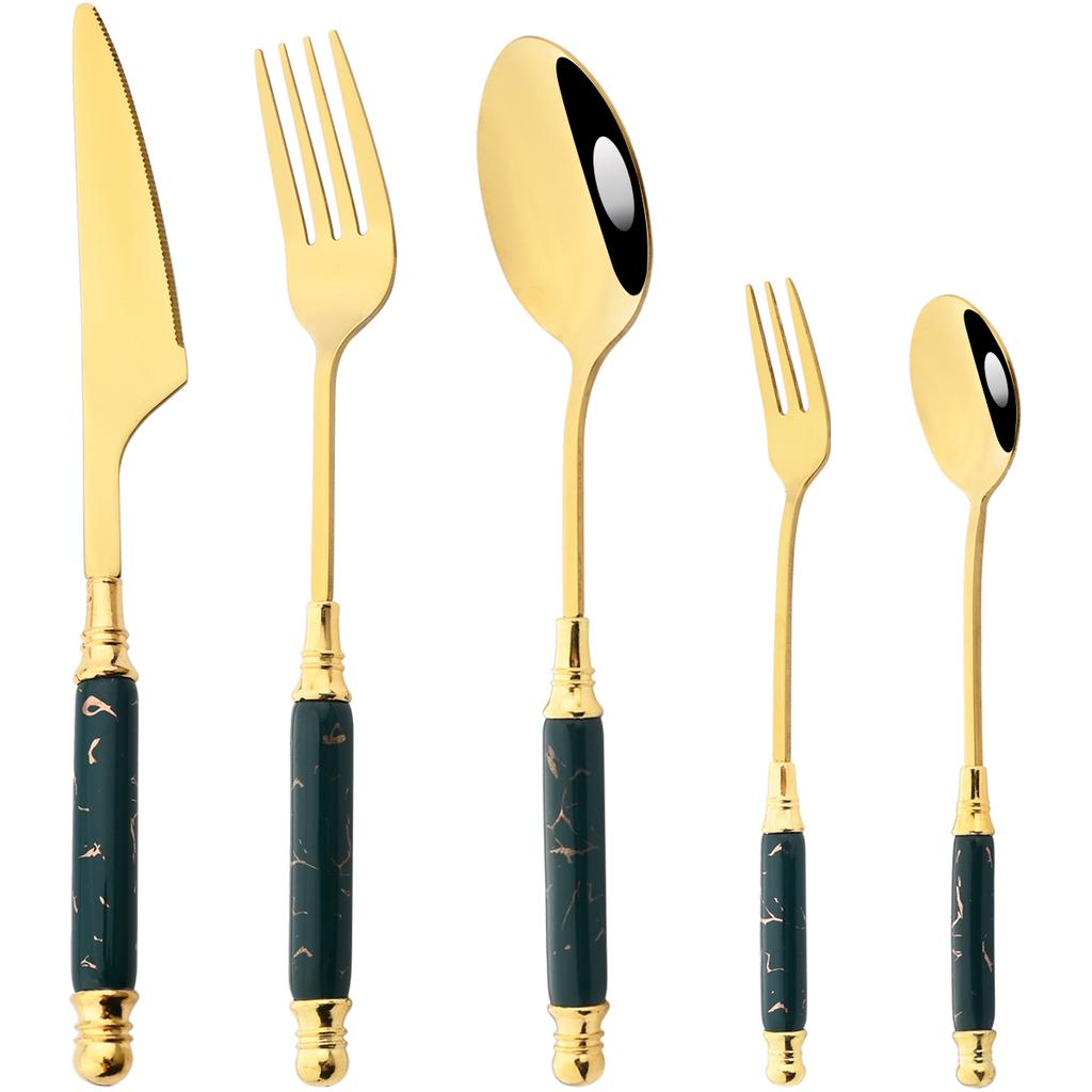 4/5 шт. набор столовой посуды с имитацией керамики, креативный нож, кофейная ложка, вилка, набор столовых приборов, посуда из нержавеющей стали, кухонные столовые приборы