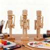 Yousheng Unfinished Nutcracker Soldier Wooden DIY Nutcracker Figure Unpainted Nutcracker Soldier Figurine for Christmas Decoration Craft Project