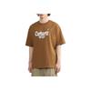 Carhartt WIP Мужская футболка с коротким рукавом в полоску с принтом логотипа SS24 Топы Коричневый CHXTEI032850M-BWB