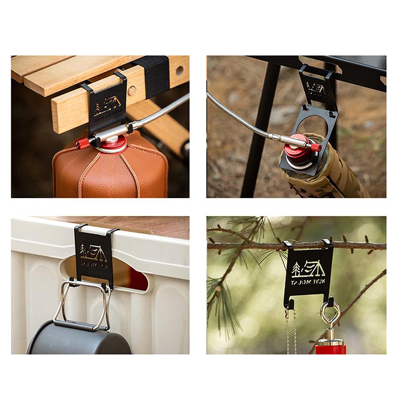 1 Piece Outdoor Burner Gas Tank Hook Portable Table Storage Hook Camping Butane Gas Tank Snap-On Table Camping Hook