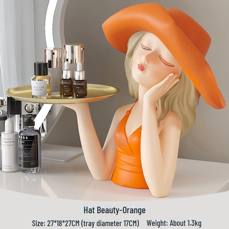 «Современный легкий роскошный туалетный столик для девочек в шляпе, поднос для украшения дома и хранения вещей»