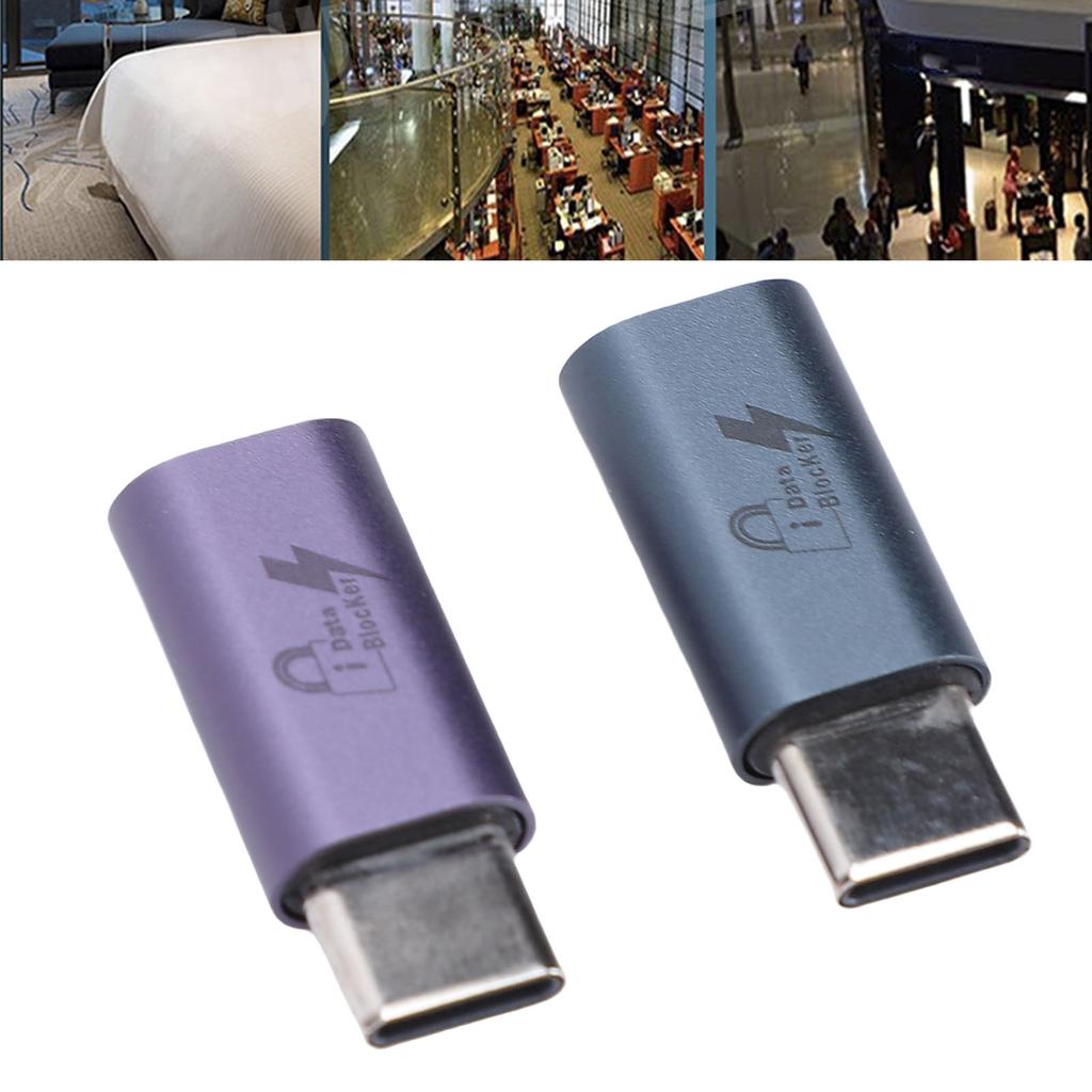 2 шт. Блокировщик данных USB C-C для защиты от взлома и перехвата данных. Блокировщик данных USB только для безопасной зарядки.