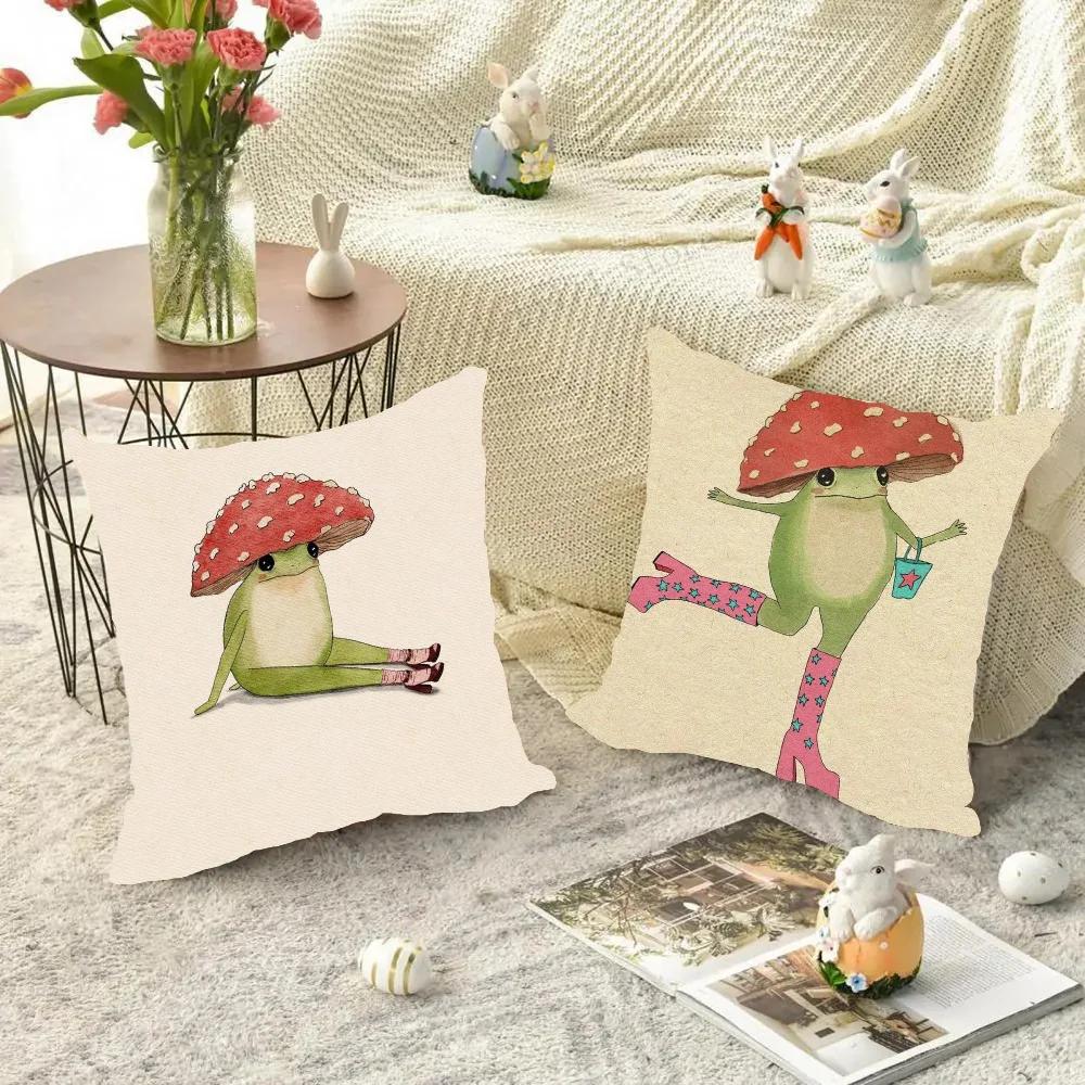 1 шт. Забавная наволочка в стиле ретро с изображением растений и грибов, квадратная, для спальни, дивана, отдыха, комфорта, автомобиля, гостиной, домашнего декора.