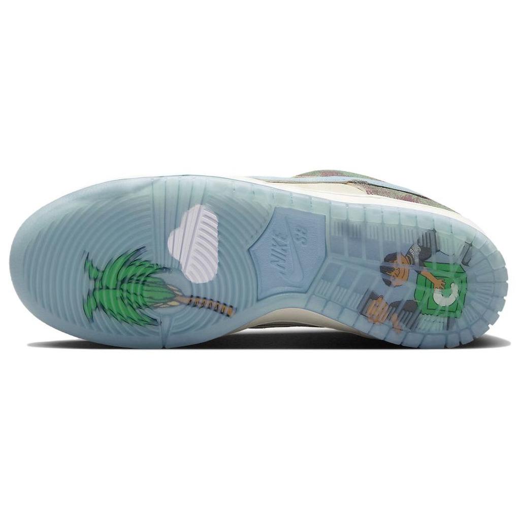 Кроссовки унисекс Crenshaw Skate Club x Nike Dunk Low SB кремовые парусиновые светло-голубые FN4193-100