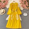 Sweet Style Y2K Women Nice Foreve Dress Embroidery Patchwork Tassel Lace-up Robe Femme Dresses Spring Summer 2023 New