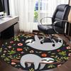 1pc Sloth Floral Office Round Area Rug, Indoor Mat Suitable For Office, Under Office Chairs Bedroom Living Room Home Decor, Room Deco