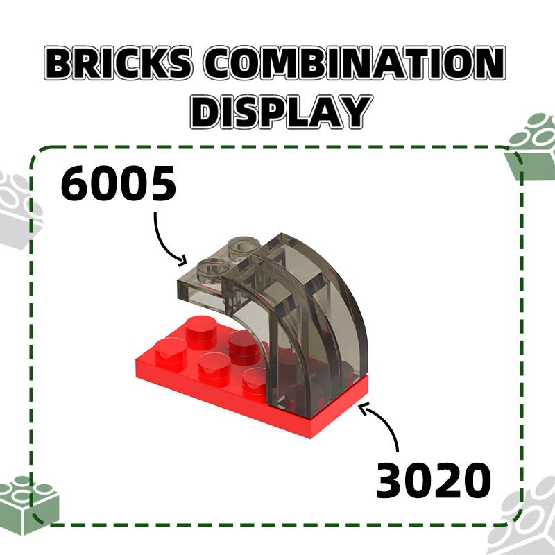 Нетоксичный 98 шт./лот 6005 Арка 1X3X2 Изогнутый верх Строительный блок Аксессуары Moc Совместимый с Кирпичом Детские игрушки Подарочная коробка