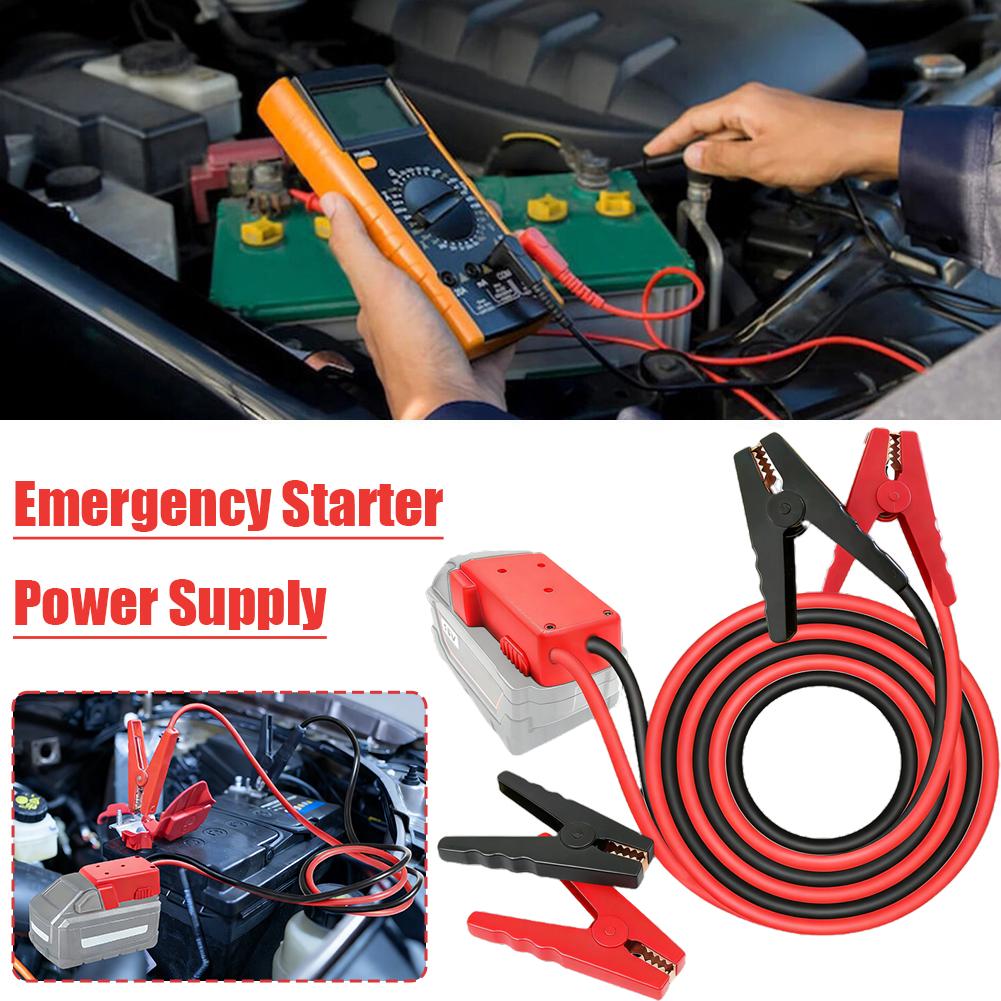 18V Battery Adapter Jump Starter, Anti-Spark Jumper Cable Clamps, Emergency Car Battery Booster for Dead Vehicle
