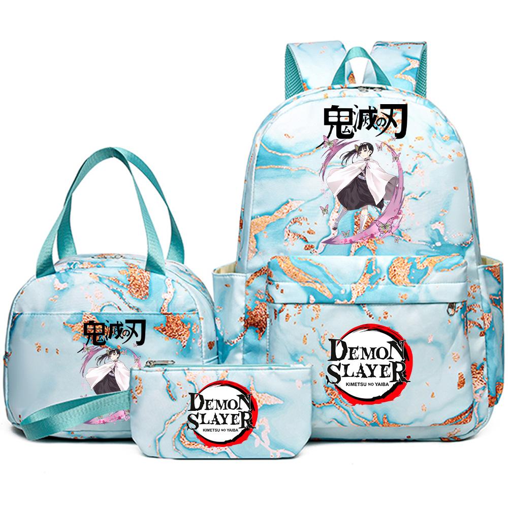 3 шт./комплект Рюкзак с принтом «Клинок, рассекающий демонов» с сумочкой и пеналом для подростка, школьника, девочки, мальчика, большой вместимости, водонепроницаемый, для книг, школьный, дорожный, подарок