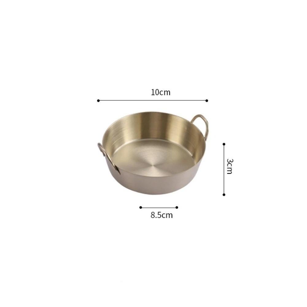 Round Two-Ear Snack Dish 304 Stainless Steel Dual Handle Bowl New Seasoning Cup Kitchen Use