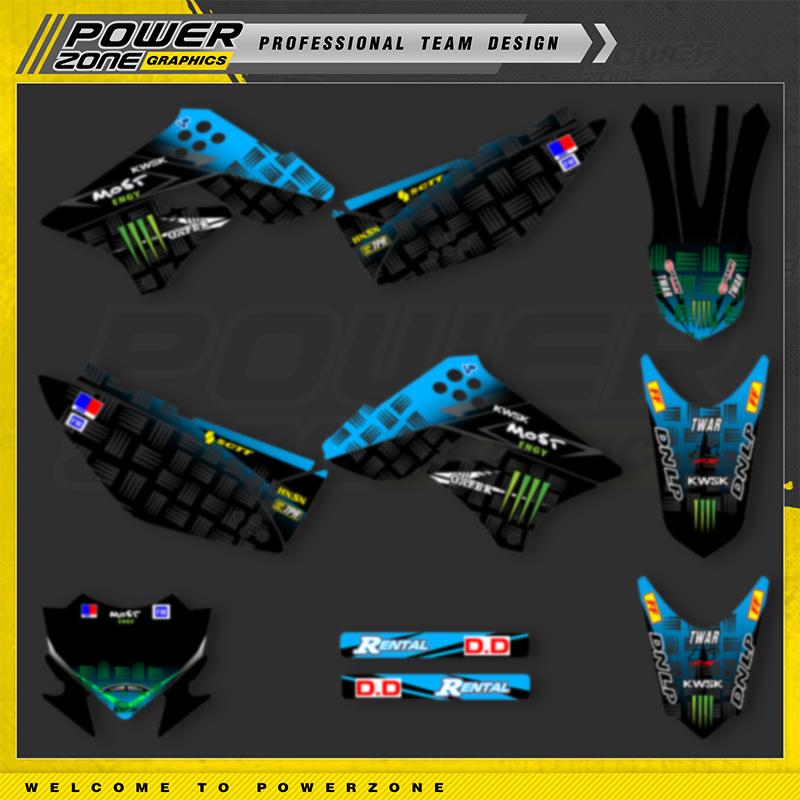 PowerZone Custom Team Motorcycle Graphics Backgrounds Decals Stickers For Kawasaki KLX125 150 2013 2014 2015