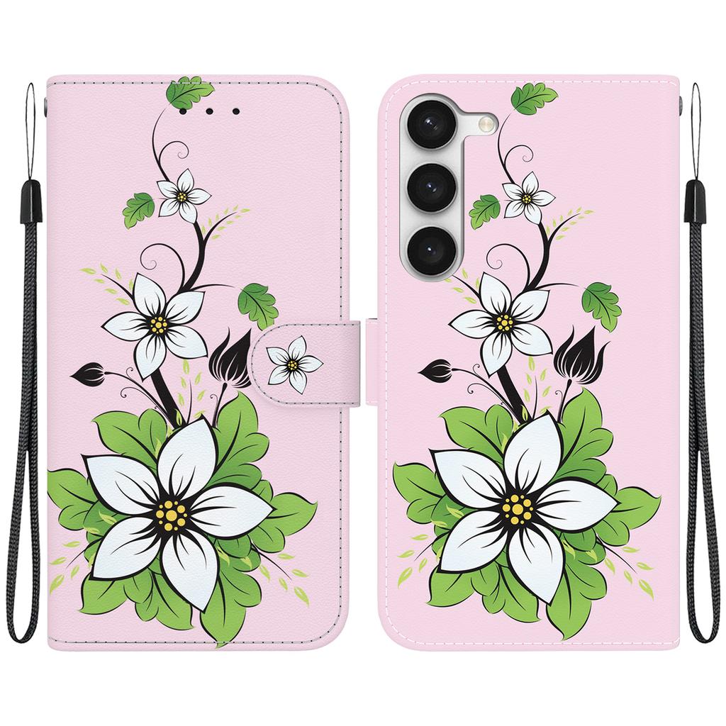 Wallet Case with Card Holder Floral PU Leather Case Kickstand Wrist Strap Shockproof Cover for Samsung Galaxy S23 S22 S21 S20 Plus Ultra S8 S9 S10