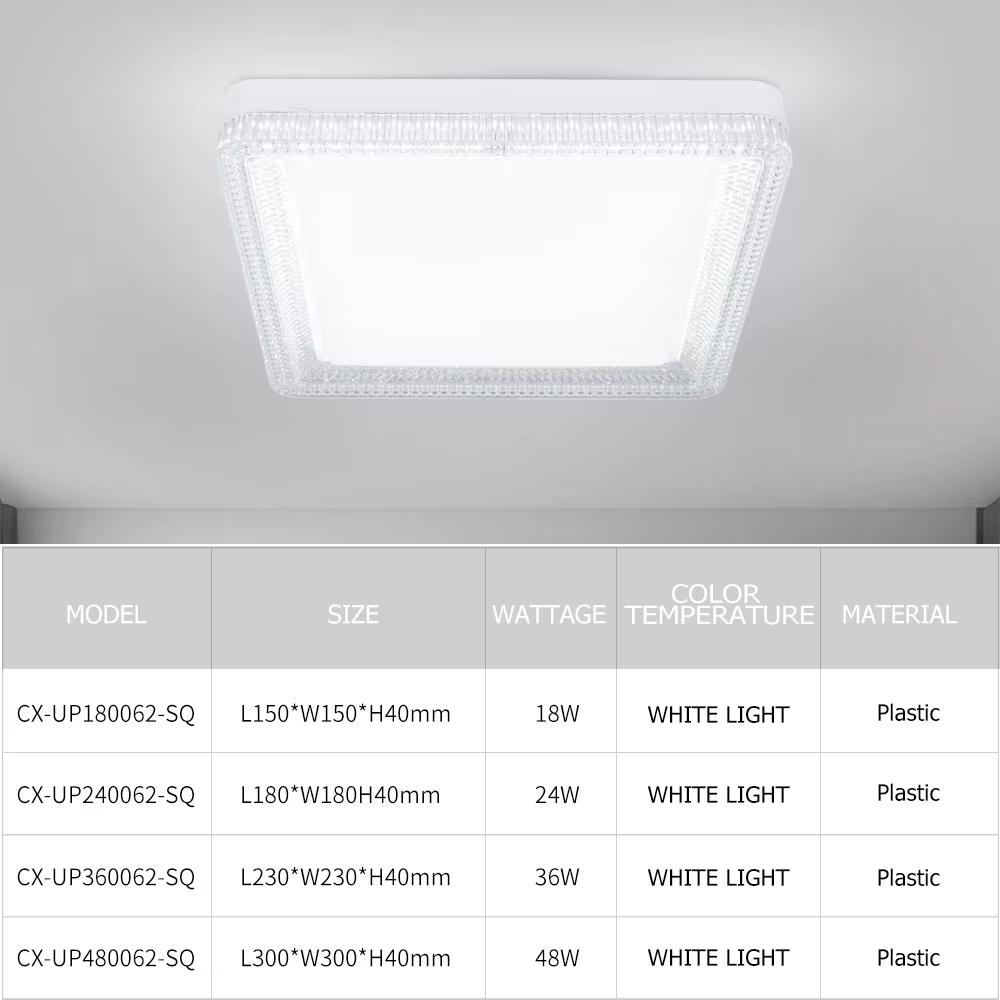 LED Crystal Ceiling Lamp Modern Fashion Cool White Light Bedroom Living Room Lighting Bathroom Square Light AC85-265V