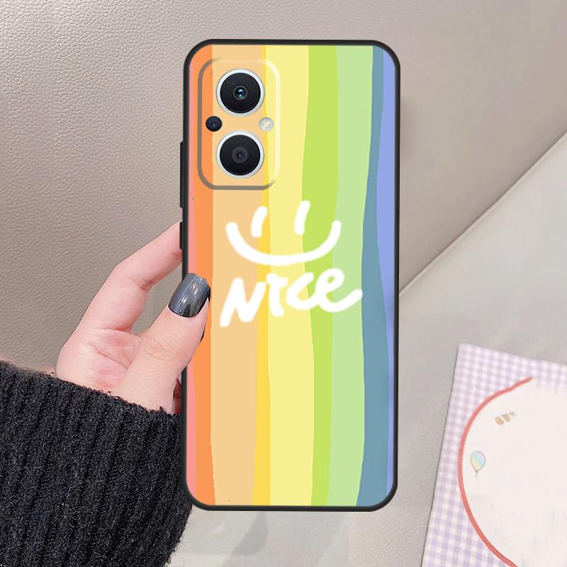 Rainbow Cute Cartoon Funda For OPPO Reno 11 12 13 14 Pro 11F 12F 13F 14F 7 8 Lite OPPO Find X9 X6 X5 X8 Pro Case