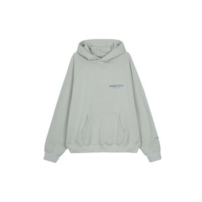 Fear of God Флисовый пуловер Essentials с однотонным логотипом Топы унисекс Зеленый бетон FOG-FW21-107