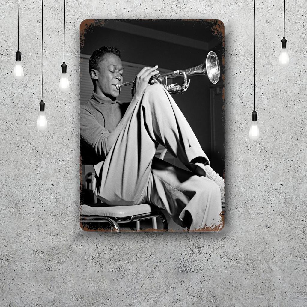 Miles Davis Vintage Metal Tin Signs Posters Decor Retro Metal Plaque Wall Art Decor for Garage Bar