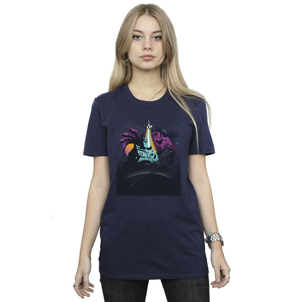 Disney Womens/Ladies Lightyear Buzz And Zurg Cotton Boyfriend T-Shirt