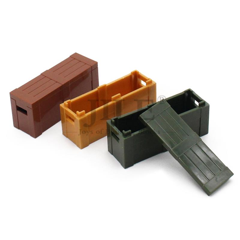 10 шт. Контейнер Moc Сокровище 2x6 Прямоугольный Деревянный Ящик DIY Строительные Кирпичики Городской Уличный Пейзаж Совместимые Собираемые Игрушки