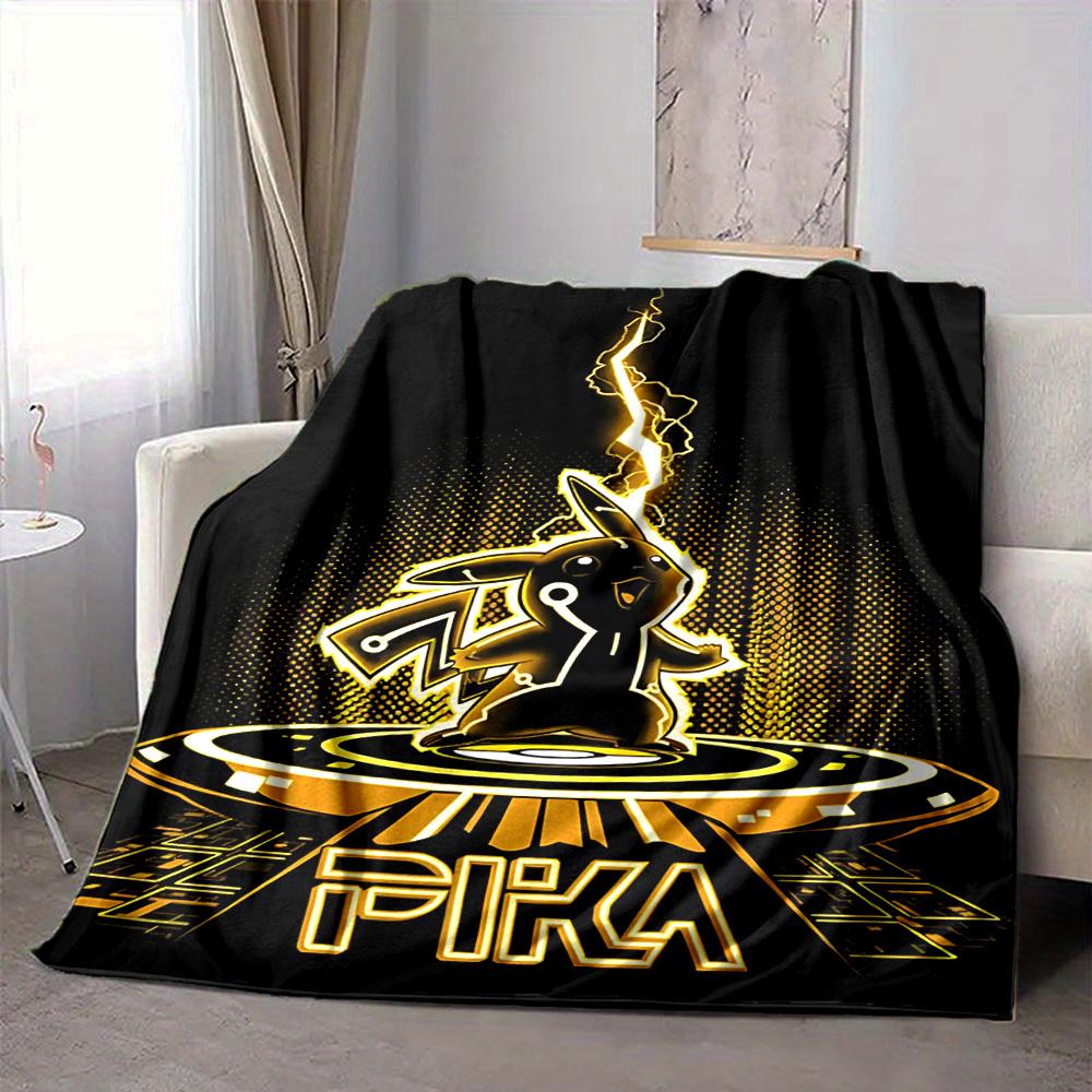1pc Pikachu Electric Flannel Blanket, Soft Skin Friendly with Digital Printing, Various Sizes Available for Family, Friends, Birthday