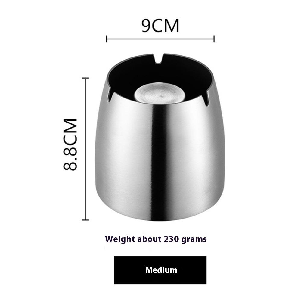 Stainless Steel Ashtray Medium Size Thickened Cigarette Holder Anti Flying Ash Shatterproof Without Lid