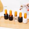 15ml Empty Nail Gel Polish Bottle with Brush Gold Cover - Small Sample Glass Container for Nail Art Glue And Refill Bottles