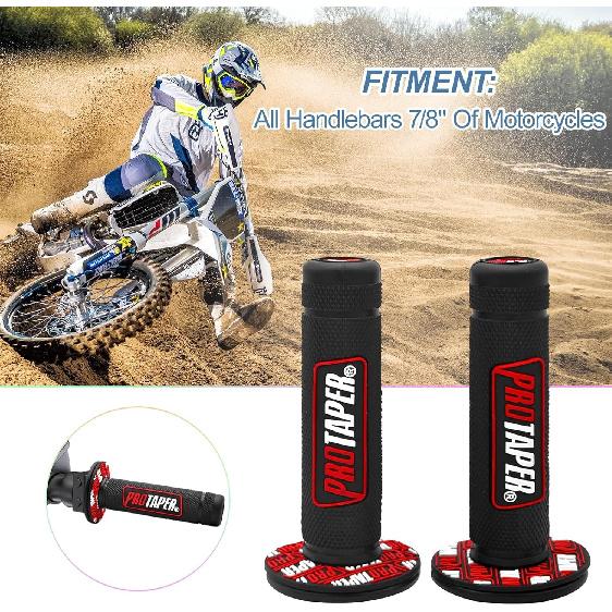 Linekong 7/8" 22Mm Twist Throttle Grips Cable For CRF KLX TTR 110 125 150 200 250 Cc Dirt Pit Bike (Red