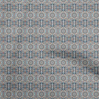 Ткань Cotton Flex Dusty Blue, азиатские проекты поделок Suzani, декоративная ткань, напечатанная по ярдам, 40 дюймов