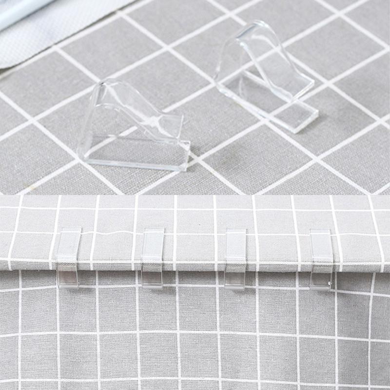 4pcs Tablecloth Clip Transparent Fixed Clip Household Table Cloth Holder Plastic Stopper Invisible Anti-slip Table Clips Cup Holders 5