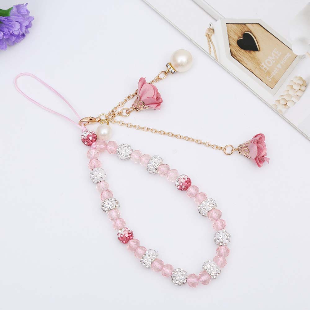 Accessories Flower Pendant Bracelet Mobile Phone Strap Lanyard Cell Phone Lanyard Wrist Straps